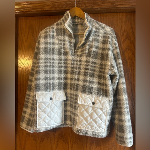 Como Vintage Tops - Como Vintage Gray Fleece Pullover